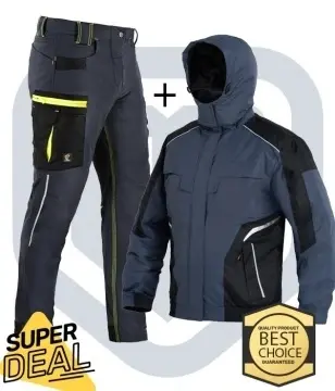 Pachet costum de lucru toamna Pantaloni elastici si Geaca căptușita cu fleece | Best Seller