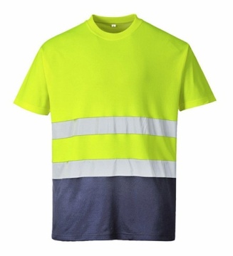 Tricou reflectorizant bicolor galben fluorescent/navy Portwest