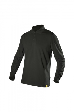 Bluza bumbac cu guler, maneca lunga, negru Diadora Utility - Img 2
