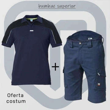 Oferta pachet lucru vara: Pantaloni scurti si tricou de lucru casual Siggi