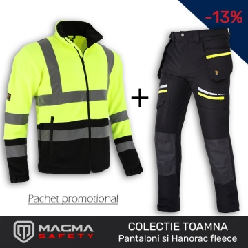 Pachet toamna Pantaloni elastici si Hanorac fleece - Img 2
