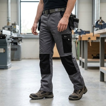 Pantaloni de lucru talie tercot gri/negru CXS - Img 4
