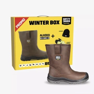 Winterbox de la Safety Jogger: Cizme de protectie iarna S3 SRC CI, șosete, manusi si caciula