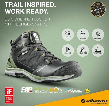 Bocanci de protectie Albatros Trail usori si respirabili | S3 ESD WR HRO SRC - Img 2