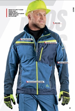 Jacheta de lucru elastica si rezistenta cu cordura, albastra | CXS NAOS - Img 3