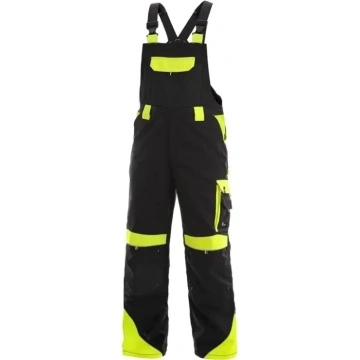 Salopeta de lucru cu pieptar CXS SIRIUS , barbati, Negru/HV Galben