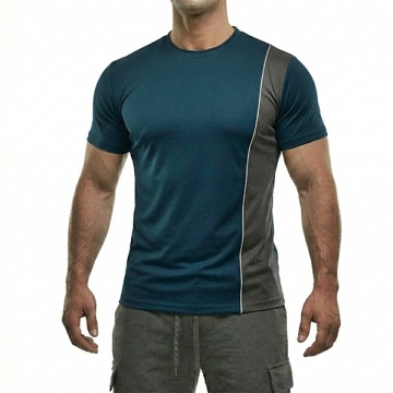 Tricou barbati bumbac bicolor - Img 2