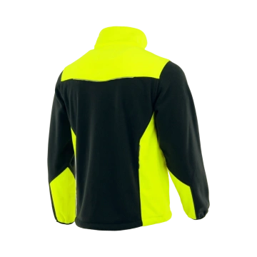 Hanorac fleece confortabil 350 gr Sara, negru + Galben reflectorizant - Img 2