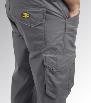 Lichidare: Ultima bucata, Pantaloni lucru talie Cargo confortabili gri deschis Diadora Utility - Img 3