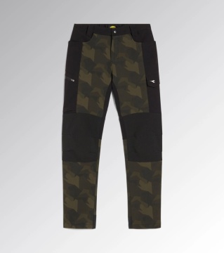 Pantaloni de lucru elastici ripstop hidrofug Diadora Freedom, verde camuflaj - Img 2