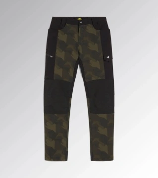 Pantaloni de lucru elastici ripstop hidrofug Diadora Freedom, verde camuflaj - Img 2