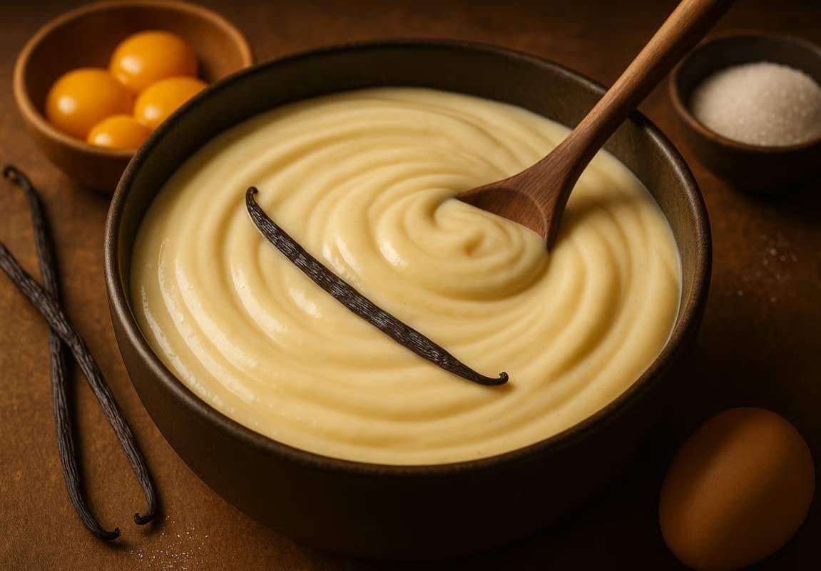 Crema pentru mini tarte cu fructe_Crema de vanilie, bol, materie prima