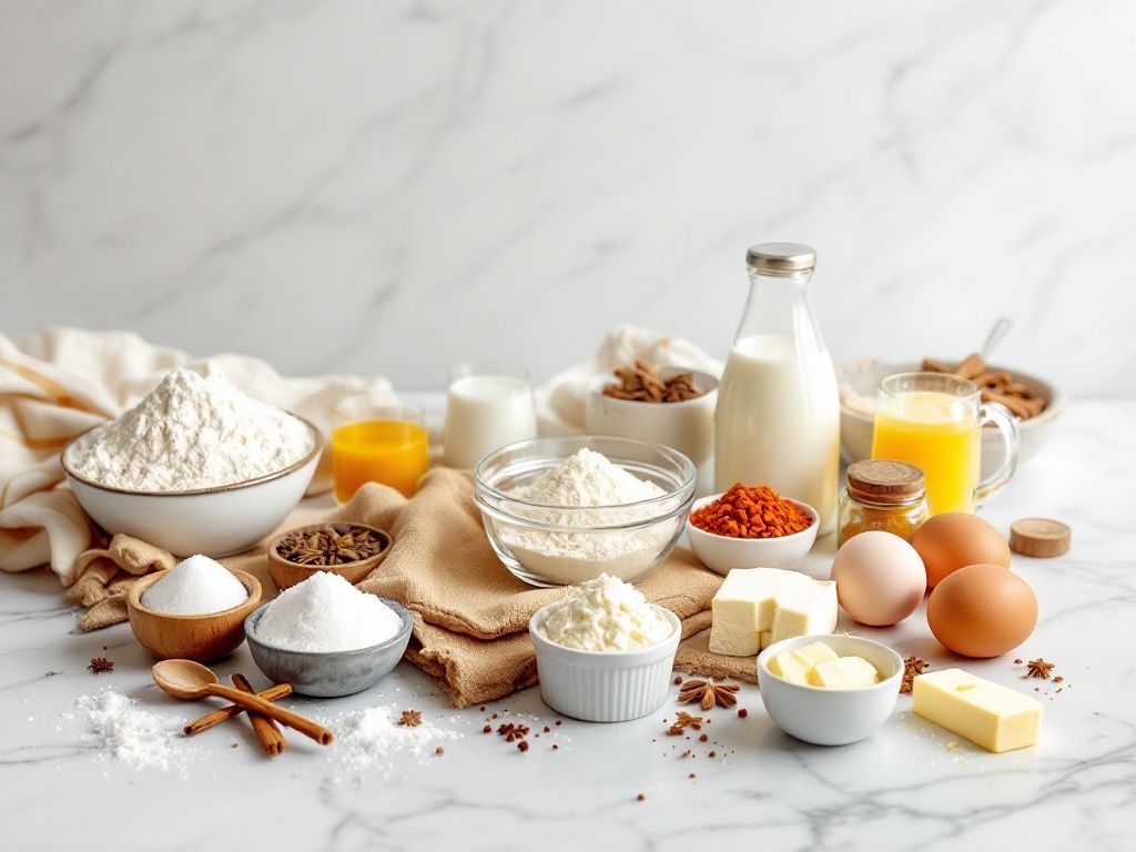Ingrediente pentru rețeta de cozonac cu un 1 kg de făină
