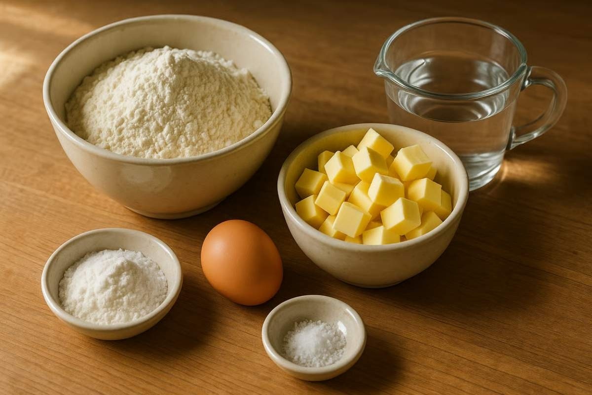 Reteta pentru aluat fraged de mini tarte_Ingrediente pentru pregatirea mini tartelor, boluri, recipiente, materii prime