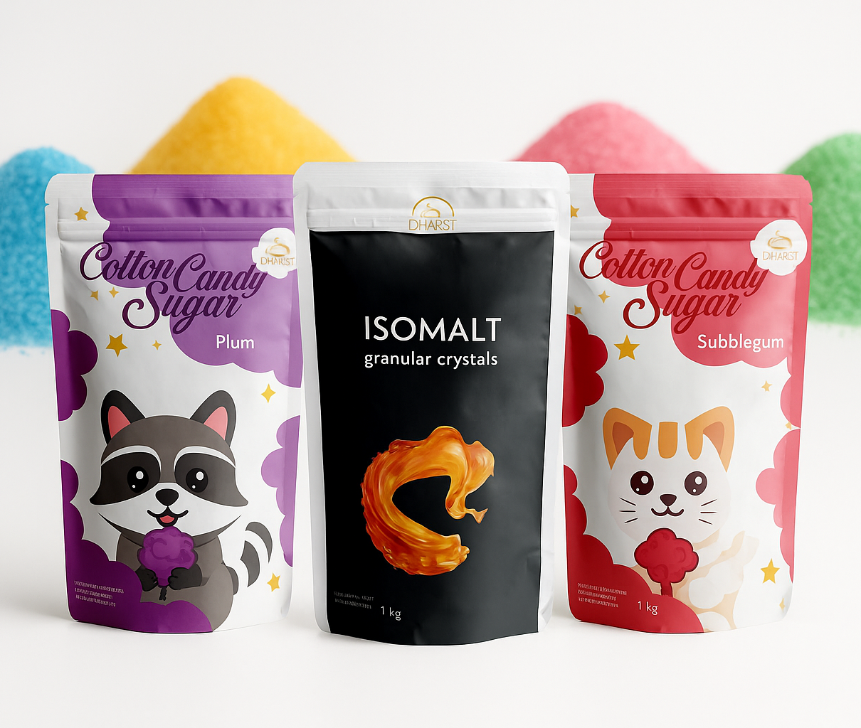 - Zahăr colorat și isomalt