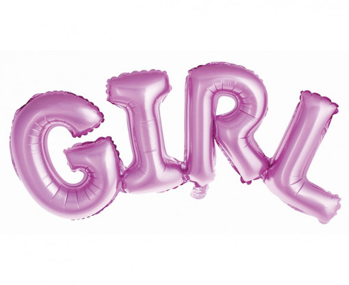 Balon folie 73cm - Set litere "Girl", roz