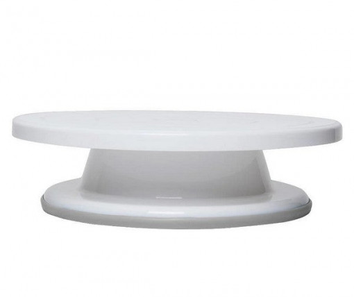 Platou rotativ pentru decorat tort - platic alb