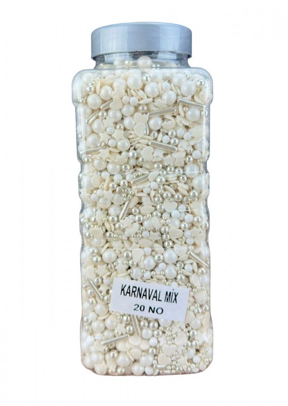Sprinkles mix Carnaval Alb - Argintiu - 1 Kg