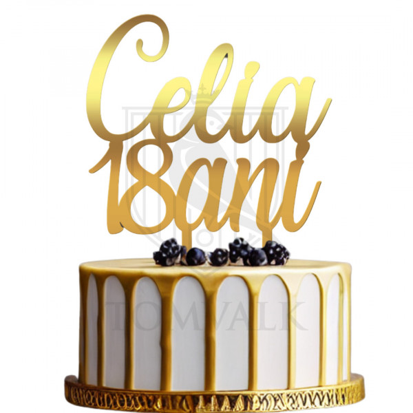 Topper pentru Tort Aniversare personalizat NvS
