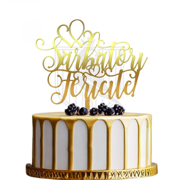 Topper pentru tort "Sarbatori Fericite" I