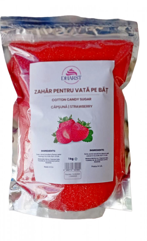 Zahar pentru vata pe bat - Capsune- Dharst - 1 kg