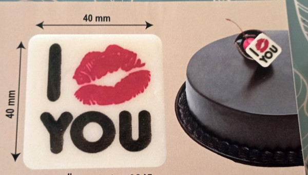 Decoratiuni din ciocolata - I love you B - cutie 288 buc