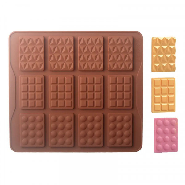 Forma de silicon Tablete ciocolata 3 forme cu 12 cavitati V2