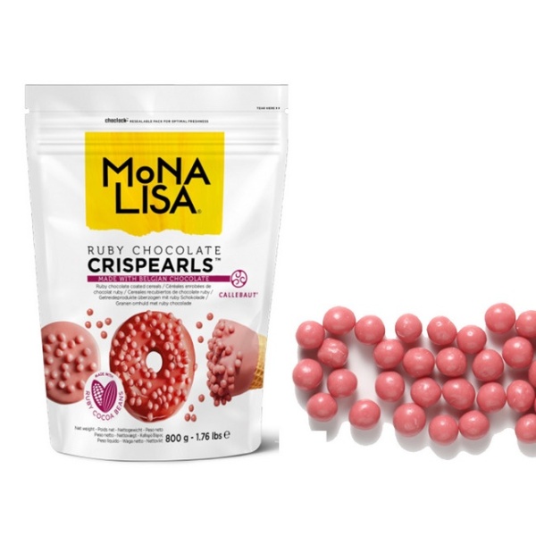 Perle Crocante din ciocolata - Crispearls Ruby - Mona Lisa, 800 gr