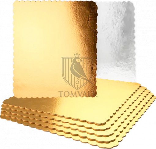 Plansete pentru tort/prajituri - auriu/argintiu - 40x60 cm - pachet 10 buc.