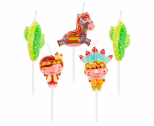 Set 5 lumanari tort - Indieni