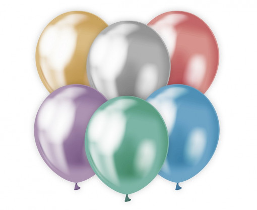 Set 7 baloane latex 30 cm - Mix culori platinate
