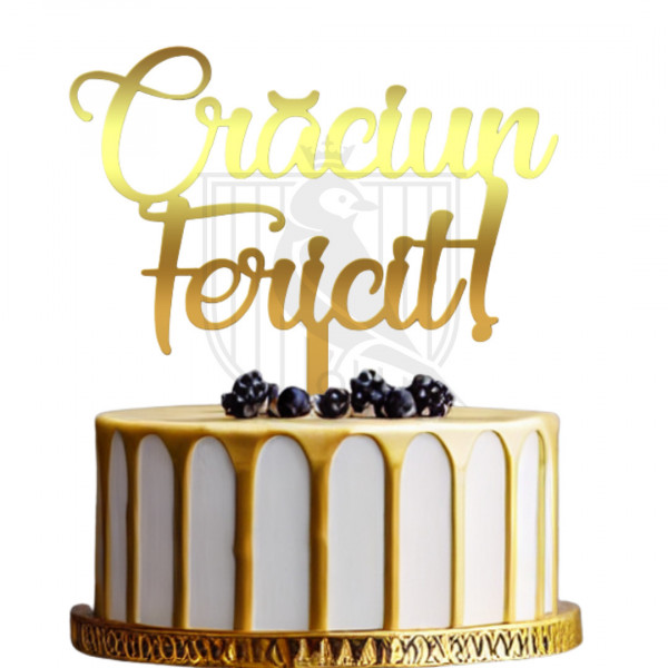 Topper pentru tort "Crăciun Fericit" S