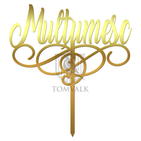 Topper pentru tort "Multumesc"