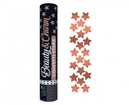 Tun confetti 30 cm stelute rosegold