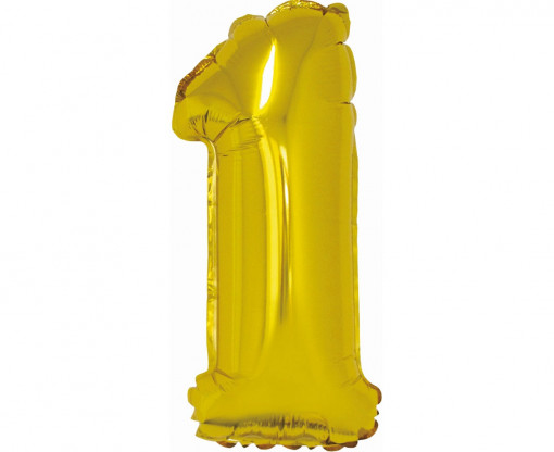 Balon folie 35 cm - Cifra "1", Auriu