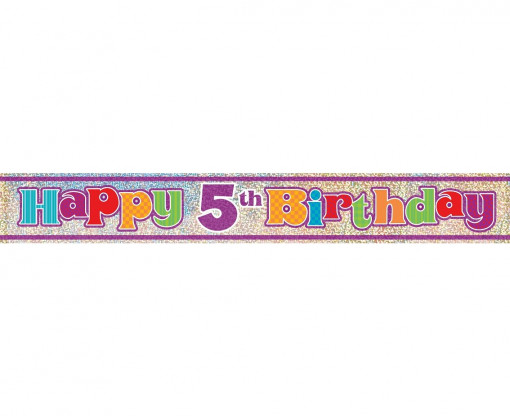 Banner "Happy 5th Birthday"- 98 cm