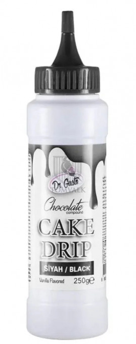 Cake Drip - Glazura de ciocolata - NEGRU- Dr. Gusto 250g