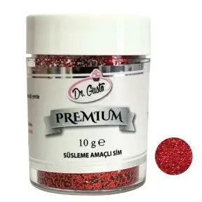 Glitter decor necomestibil - Rosu - 10 g - Dr. Gusto