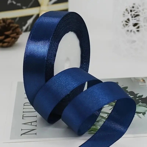 Panglica Satin - Albastru inchis - 2,5 cm x 22,5 m