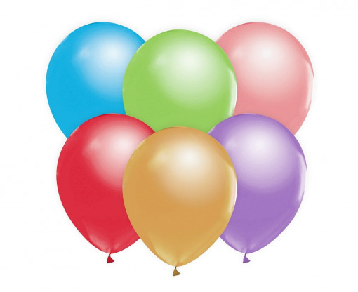 Set 10 baloane latex 30 cm - Mix Metalic