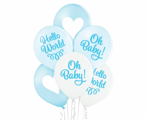 Set 6 baloane latex 30 cm "Oh baby"