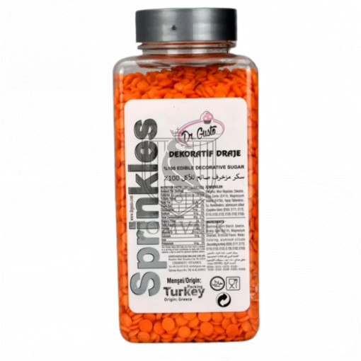 Sprinkles Confetti portocaliu - Dr Gusto - 200g