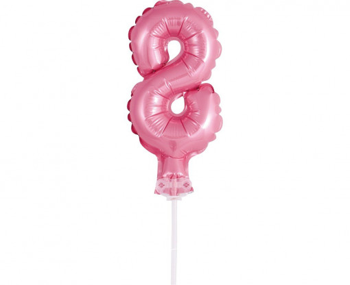 Topper tort balon cifra 8 Roz