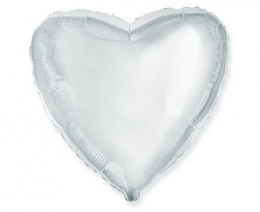 Balon folie 45 cm - Inima, argintiu