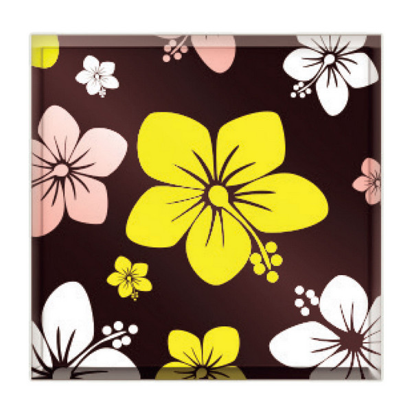 Decoratiuni din ciocolata - Patrat decor floral 0038 - cutie 288 buc