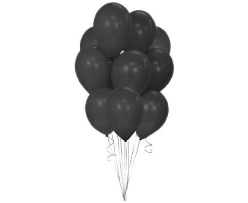 Set 10 baloane latex 30 cm - Negru Pastel