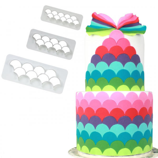Set 3 decupatoare fondant - Solzi de peste