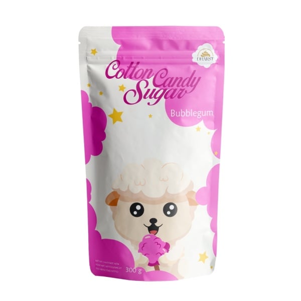 Zahar pentru vata pe bat - Roz - Aroma de Bubble Gum - Dharst - 0,3 kg