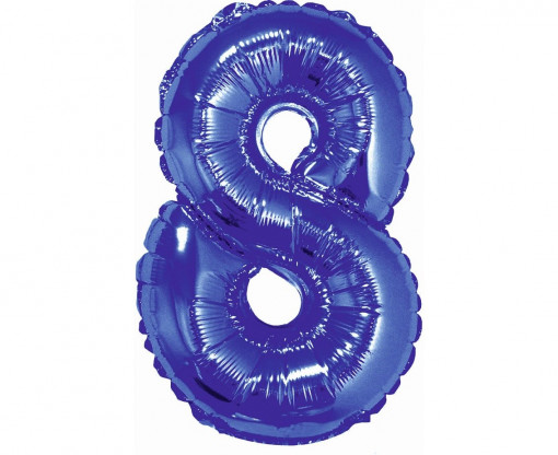Balon folie 35 cm - Cifra "8", Albastru