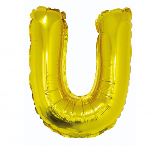 Balon Folie 35 cm - Litera "U", Auriu